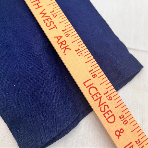 JM Collection Tunic Blouse Womens Sz 16 Embroidered Beaded Navy Blue 100% Linen - Picture 12 of 12